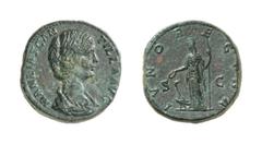 KAISERZEIT DIDIUS IULIANUS (193) Manlia Scantilla Sesterz, 193, Rom. 18.82 g. MANLIA SCAN - TILLA AVG. Drapierte Büste rechts. Rs: IVNO REGINA / S - C. Juno mit Patera und Szepter nach links stehend, 