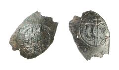 JOHANNES COMNENUS - DUCAS VON THESSALONICA (1237 - 1242) Billon trachy, 1237 - 1242, Thessalonica. 0.46 g. Christusbüste mit Nimbus en face. Rs: Büsten des Johannes und des St. Demetrius en face, dazw