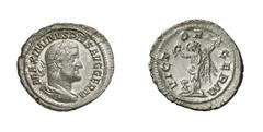 RÖMISCHE MÜNZEN (ROMAN COINS) MAXIMINUS THRAX (235 - 238) MAXIMINUS THRAX (235 - 238) Denar, 236 - 238, Rom. 2.69 g. MAXIMINVS PIVS AVG GERM. Büste mit Lorbeerkranz, Paludament und Panzer rechts. Rs: 