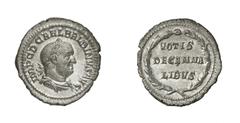 RÖMISCHE MÜNZEN (ROMAN COINS) BALBINUS (238) BALBINUS (238) Denar, 238, Rom. 2.72 g. IMP C D CAEL BALBINVS AVG. Büste mit Lorbeerkranz, Paludament und Panzer rechts. Rs: VOTIS / DECENNA / LIBVS in dre