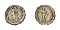 RÖMISCHE MÜNZEN (ROMAN COINS) HONORIUS (393 - 423) HONORIUS (393 - 423) Miliarense, ca. 393 - 395, Constantinopolis. 4.46 g. D N HONORI - VS P F AVG. Büste mit Perldiadem, Paludament und Panzer links.