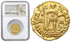 Collection of Ancient coins RÖMISCHEN REPUBLIK / GRIECHISCHE MÜNZEN / BYZANZ / ANTIK / ANCIENT / ROME / GREECE Roman Empire. Rycymer (Ricimer). Patrycjusz i mistrz żołnierzy, AD 457-472. AV Solidus , 