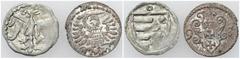Medieval coins POLSKA / POLAND / POLEN / SCHLESIEN / GERMANY Ludwik I Andegaweński (1370-1382) - Denar, Kraków i Zygmunt III Waza - Denar 1595, Danzig Ludwik I Andegaweński 1370-1382, Denar, Kraków, s