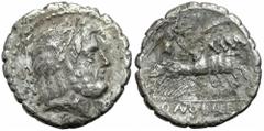 Ancient and Byzantine coins RÖMISCHEN REPUBLIK / GRIECHISCHE MÜNZEN / BYZANZ / ANTIK / ANCIENT / ROME / GREECE Roman Republic. Q Antinus Balbinus 83/82 tooth denarius", Rome Awers – Jowisz w wieńcu la