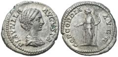 Ancient coins: Roman Empire (Rome) RÖMISCHEN REPUBLIK / GRIECHISCHE MÜNZEN / BYZANZ / ANTIK / ANCIENT / ROME / GREECE Roman Empire, Denarius, Plautilla, wife of Emperor Caracalla 198-217 AD, Rome AW: 