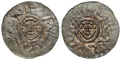 Medieval coins POLSKA / POLAND / POLEN / POLOGNE / POLSKO Bolesław III Krzywousty (1107-1138). Denar śląski (1097-1107), Wroclaw / Breslau - RARE R8 AW: Głowa na wprost w obwódce, napis otoku: BOLEZXL