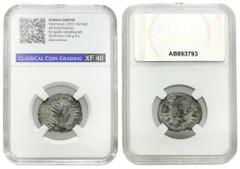 Ancient coins: Roman Empire (Rome) Roman Empire, Valerianus I (253-260). Antoninianus CCG XF40 Moneta w slabie Classical Coin Grading z notą XF40Obiegowy egzemplarz. Condition: CCG XF40 (CCG XFF0)