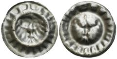 Medieval coins WORLD GERMANY / ENGLAND / CZECH / GERMAN / GREAT BRITIAN / Scandinavia / Skandinavien Germany, Brandenburg. Frederick II (1440-1470). Bracteate pfennig AW: Orzeł z głową w lewo, promien