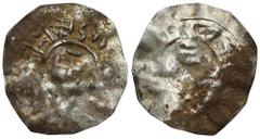 COLLECTION Medieval coins POLSKA / POLAND / POLEN / POLOGNE / POLSKO Bolesław Chrobry (992-1025). Denar (Denarius) typ REX, jednostronny (wybity stemplem Rw.), Wielkopolska - RARE AW: Słaby negatyw Rw