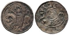 Medieval Coins - Poland POLSKA / POLAND / POLEN / POLOGNE / POLSKO Bolesław II Śmiały (1058-1080). Denar książęcy, Kraków / Cracow AW: Głowa w lewo RW: Książę na koniu bez tarczy Denar książęcy Bolesł