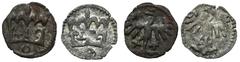 Medieval Coins - Poland POLSKA / POLAND / POLEN / POLOGNE / POLSKO Kazimierz IV Jagiellończyk (1446–1492). Denar koronny bez daty, Kraków / Cracow, set 2 pieces AW: Kółko - pierścień pod koroną RW: Or