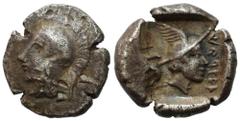 Ancient Coins - Greece RÖMISCHEN REPUBLIK / GRIECHISCHE MÜNZEN / BYZANZ / ANTIK / ANCIENT / ROME / GREECE Greece, Lycia, Dynast of Patara, Hapruma, Trihemiobolus, 425-400 BC. Szara patyna. Details: 1,