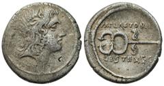 Ancient Coins - Roman Republic RÖMISCHEN REPUBLIK / GRIECHISCHE MÜNZEN / BYZANZ / ANTIK / ANCIENT / ROME / GREECE Roman Republic, Denar, M. Plaetorius, M. f. Cestianus, 69 BC, Rome Patyna, obiegowy eg