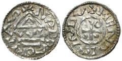 Medieval coins - World GERMANY / ENGLAND / CZECH / GERMAN / GREAT BRITIAN / Scandinavia / Skandinavien Germany, Bavaria, Nabburg. Henry II the Quarrel (955-995). Denar AW: Niemcy, Bawaria, Nabburg. He
