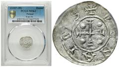 Medieval Coins - Poland POLSKA / POLAND / POLEN / POLOGNE / POLSKO Bolesław III Krzywousty. Denar (denarius) (1102-1138) Książe na tronie - Denar (denarius)IVS PCGS MS63 (2MAX) - PRZEBEAUTIFUL AW: Ksi