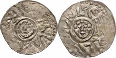 Medieval coins POLSKA/POLAND/POLEN Bolesław lll Krzywousty. Denar, Wroclaw / Breslau, przed 1107 r. Aw.: Głowa na wprost w obwódce. W otoku: BOLEZXLVS Rw.: Głowa w czapce na wprost w obwódce. W otoku: