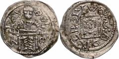 Medieval coins POLSKA/POLAND/POLEN Bolesław lV Kędzierzawy. Denar 1146-1173 r. Aw.: Książę siedzący na tronie z mieczem na kolanach BOL-E-Z-LAV Rw.: Głowa św. Wojciecha w ramce S ADALBERTVSPatyna. Rza