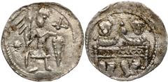 Medieval coins Medieval coins POLSKA/POLAND/POLEN/SCHLESIEN/GERMANY/TEUTONIC ORDER Boleslaw IV Kedzierzawy, denar, typ dwaj książęta za stołem, ok. 1146-1173 Cracow Aw.: Książę w zbroi i hełmie, stoją
