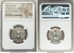 Ancients Greek IONIA. Ephesus. Ca. 4th century BC. AR tetradrachm (25mm, 15.22 gm, 11h). NGC Choice Fine 5/5 - 4/5. Balaithos, magistrate. E-Φ, bee with straight wings seen from above / BAΛAIΘOΣ, fore