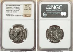 Ancients Ancient Lots ANCIENT LOTS. Greek. Parthian Kingdom. Lot of two (2) BI tetradrachms. NGC Choice XF. Includes: Two BI tetradrachms, different rulers and types. Total of two (2) coins in lot. HI