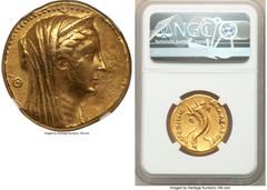 Ancients Greek PTOLEMAIC EGYPT. Arsinöe II Philadelphus (277-270/268 BC). AV mnaieion or octodrachm (27mm, 27.71 gm, 11h). NGC Choice VF 5/5 - 2/5, brushed. Posthumous issue of Alexandria, under Ptole