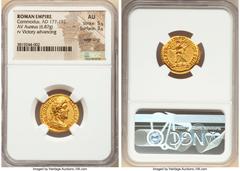 Ancients Roman Imperial Commodus, as Augustus (AD 177-192). AV aureus (20mm, 6.87 gm, 6h). NGC AU 5/5 - 3/5, edge filing. Rome, AD 192. L AEL•AVREL CO-MM AVG P FEL, laureate, draped bust of Commodus r