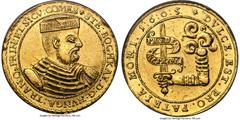 Transylvania Stephan Bocskai gold 10 Ducat 1605 AU Details (Repaired) PCGS, Uncertain mint (possibly Nagybanya), KM18, Fr-305, Horsky-5238, Resch-3. Exceedingly rare and only intermittently seen at au