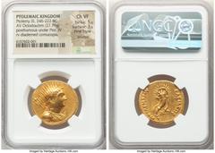 Ancients Greek PTOLEMAIC EGYPT. Ptolemy III Euergetes (246-222 BC). AV mnaieion or octodrachm (26mm, 27.76 gm, 11h). NGC Choice VF 5/5 - 3/5, Fine Style, brushed. Posthumous issue of Alexandria, under