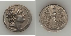 Seleukid Kingdom. Antiochos VII Euergetes. 138-129 B.C. AR tetradrachm (29 mm, 16.45 g, 12 h). Posthumous Cappadocian issue. Uncertain mint in Cappadocia, ca. 130-100 B.C. Diademed head of Antiochos V