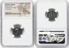 Ancients Roman Imperial Otho (January-April AD 69). AR denarius (17mm, 3.28 gm, 5h). NGC Choice Fine 5/5 - 2/5, scratches. Rome. IMP M OTHO CAESAR AVG TR P, bare, bewigged head of Otho right / PAX ORB
