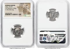Ancients Roman Imperial Otho (January-April AD 69). AR denarius (18mm, 3.06 gm, 7h). NGC VG 4/5 - 4/5. Rome. IMP M OTHO CAESAR AVG TR P, bare, bewigged head of Otho right / SECV-RI-TAS P R, Securitas,