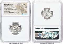 Ancients Roman Imperial Titus, as Augustus (AD 79-81). AR denarius (19mm, 3.16 gm, 7h). NGC Choice XF 5/5 - 4/5. Rome, 1 January-30 June AD 80. IMP TITVS CAES VESPASIAN AVG P M, laureate head of Titus