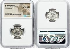 Ancients Roman Imperial Gordian III (AD 238-244). AR denarius (20mm, 6h). NGC Choice AU. Rome, 4th issue, AD 241-243. IMP GORDIANVS PIVS FEL AVG, laureate, draped and cuirassed bust of Gordian III rig