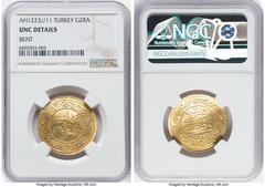 Islamic Dynasties Ottoman Empire Ottoman Empire. Mahmud II gold 2 Rumi Altin AH 1223 Year 11 (1818/1819) UNC Details (Bent) NGC, Constantinople mint, KM614. HID05401242017 © 2022 Heritage Auctions | A