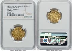 Netherlands Gelderland Gelderland. Karel van Egmond gold Rijder Goldgulden (Florin d'Or au Cavalier) ND (1492-1538) Clipped NGC, Fr-68. 2.77gm. From the GK Collection HID05401242017 © 2022 Heritage Au