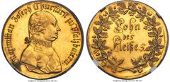 German States Bavaria Bavaria. Maximilian I Joseph gold Medal of 4 Ducats ND (1803-1806) UNC Details (Mount Removed) NGC, cf. AKS-34 (for 5 Ducat), cf. Hahn-450 (for silver). 34mm. 13.86gm. Milled edg