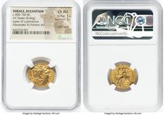 Ancients Greek THRACE. Byzantium. Ca. 200-150 BC. AV stater (20mm, 8.46 gm, 12h). NGC Choice AU 5/5 - 3/5, edge marks. Late posthumous issue in the name and types of Lysimachus, period of the 1st Mith