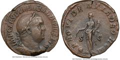 Ancients Roman Imperial Balbinus (April-July AD 238). AE sestertius (30mm, 15.95 gm, 1h). NGC Choice VF 5/5 - 3/5, scuff. Rome, April-July AD 238. IMP CAES D D CAEL BALBINVS AVG, laureate, draped, and
