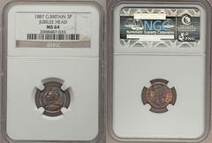 Victoria silver & gold Mint Set 1887, Jubilee Head currency issues, eleven mixed pieces, an assembled set of varied condition, graded as follows by NGC: 3d S3931 MS64 gold and blue toning, 6d S3928 Sh