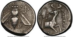 Ancients Greek IONIA. Ephesus. Ca. 4th century BC. AR tetradrachm (23mm, 15.20 gm, 12h). NGC Choice VF 4/5 - 3/5. Ca. 370-360 BC. Clutius, magistrate. E-Φ, bee with straight wings seen from above / KΛ