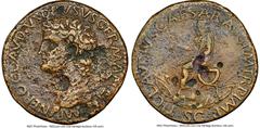 Ancients Roman Imperial Nero Claudius Drusus (died 9 BC). AE sestertius (25mm, 24.25 gm, 6h). NGC Choice VF 5/5 - 2/5. Rome, ca. AD 41-42. NERO•CLAVDIVS•DRVSVS•GERMANICVS•IMP, bare head of Nero Claudi