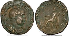 Ancients Roman Imperial Balbinus (April-July AD 238). AE sestertius (31mm, 20.54 gm, 1h). NGC XF 5/5 - 2/5, edge scuffs. Rome. IMP CAES D CAEL BALBINVS AVG, laureate, draped and cuirassed bust of Balb
