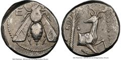 Ancients Greek IONIA. Ephesus. Ca. 4th century BC. AR tetradrachm (24mm, 15.19 gm, 12h). NGC VF 4/5 - 3/5. Ca. 350-340 BC. Callicrates, magistrate. E-Φ, bee with straight wings seen from above / KAΛΛI