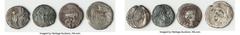 Ancients Ancient Lots ANCIENT LOTS. Roman Republic. Marc Antony, as Imperator and Triumvir (43-30 BC). Lot of four (4) AR quinarii. VG-Choice Fine, bankers marks. Includes: Four quinarii of Marc Anton