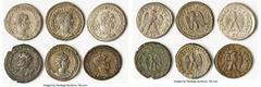 Ancients Ancient Lots ANCIENT LOTS. Roman Provincial. Lot of six (6) BI tetradrachms. Choice Fine-XF, gouge, lacquered. Includes: Six Roman Provincial BI tetradrachms, various rulers and types. Total 