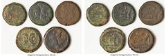 Ancients Ancient Lots ANCIENT LOTS. Roman Republic. Lot of five (5) AE asses. Good-Fine. Includes: Five Roman Republican AE asses, Bearded head of Janus / Prow of galley right. Total of five (5) coins