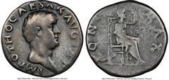 Ancients Roman Imperial Otho (January-April AD 69). AR denarius (18mm, 3.01 gm, 5h). NGC Fine 4/5 - 2/5, light scratches. Rome, 9 March 69 AD. IMP OTHO CAESAR AVG TR P, bare, bewigged head of Otho rig