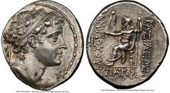 Ancients Greek SELEUCID KINGDOM. Antiochus V Eupator (164-162 BC). AR tetradrachm (29mm, 16.74 gm, 12h). NGC Choice XF 4/5 - 3/5, brushed. Antioch on the Orontes. Diademed head of Antiochus V right, d