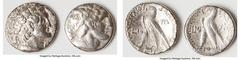 Ancients Greek ANCIENT LOTS. Greek. Ptolemaic Kingdom. Lot of two (2) AR tetradrachms. Fine-VF, polished. Includes: Two AR tetradrachms, different rulers and types. Total of two (2) coins in lot. SOLD
