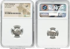 Ancients Greek LYCIA. Phaselis. Ca. 500-440 BC. AR tetrobol (14mm, 10h). NGC VF. Prow of galley right, decorated with eye / ΦAΣ, stern of galley right in deep quadrangular incuse. Heipp-Tamer 72. HID0